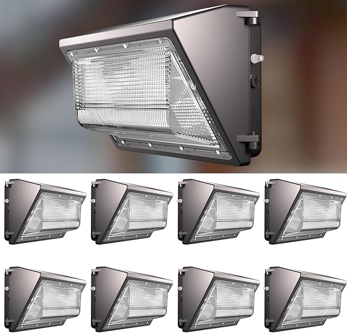 Lightdot 8Pack 200W LED Wall Pack Lights 100-277v Dusk to Dawn with Photocell 30000Lm(150Lm/W) 5000K IP65 Outdoor Exterior Lighting for WarehouseBuilding(Height:15~30ft)