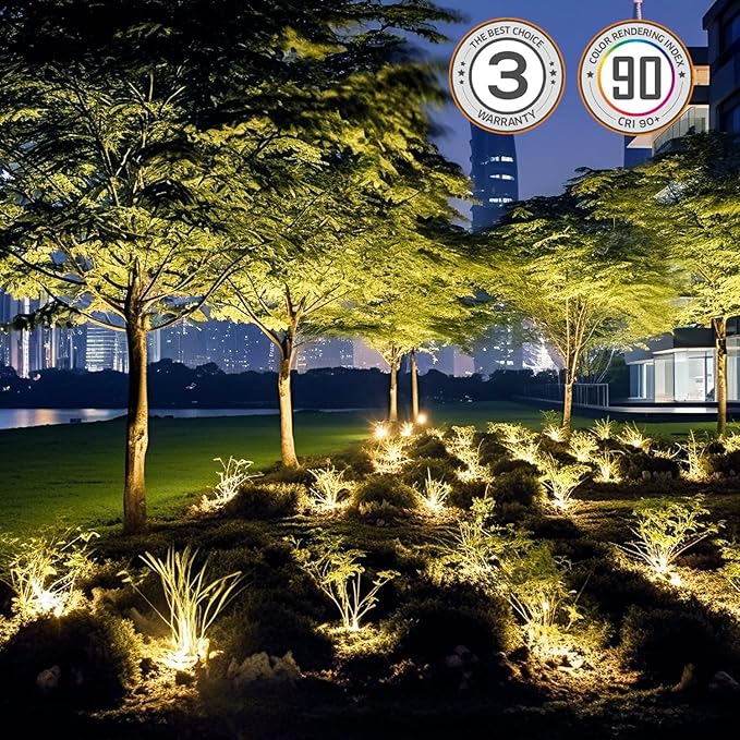 6W Well Lights Outdoor110V 120V Landscaping Lights IP68 Waterproof 2700k Warm White Outdoor In-Ground Lights for Yard Garden Patio 8 Pack