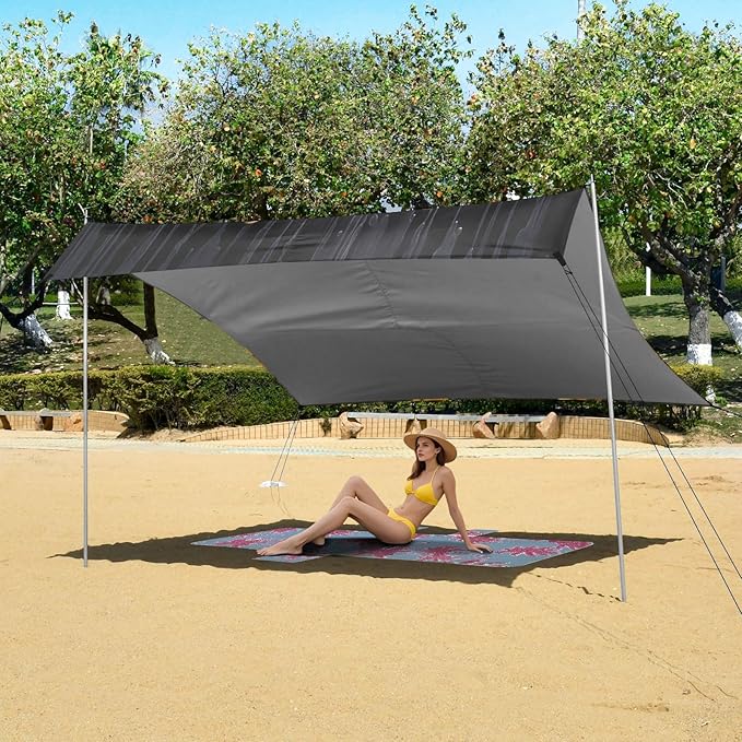 Camping Sun Shelters Wolf with Yellow Flower Beach Canopy 126 * 110.2in