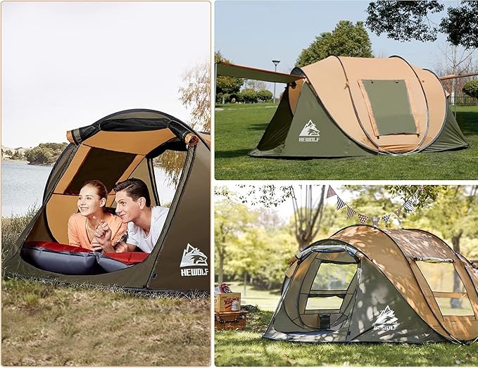 Pop Up Camping Tent 2/4 Person Instant Family Tents Easy Setup Automatic Tent for Camping Hiking &amp Traveling