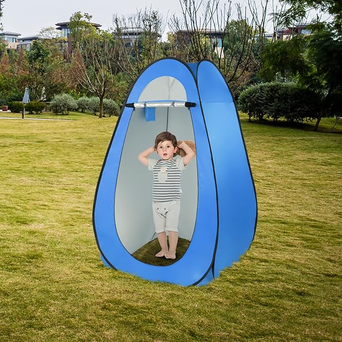 Shower Tent Portable Toilet Privacy TentPrivacy Shower Tent Dressing Room or Portable ToiletSun Sunshade Canopy Outdoor Rain Shelter Backpack Privacy Shelters for Camping Hiking Blue