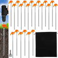 JaGely 20 Pcs 12 Inch Tent Stakes Screw in Camping Stake Heavy Duty Metal Spikes Ground Anchor Peg Threaded Tent Spikes with Hex Head Driver for Camping Garden Inflatable Outdoor Decor (Orange)