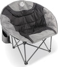 Northroad Folding Compact Camping Moon Chair Outdoor Padded Saucer Round Chair w/Cup Holder Supports up to 300 lbs for Beach Hiking Fishing Picnic LawnBlack