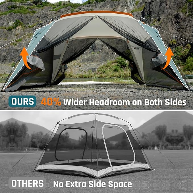 Screen House Tent 12x12ft Screen Room Mesh Gazebos w/ 2 Zipper Doors Camping Tent Screened Canopy Shelter for Outdoor Patios Backyards Activities