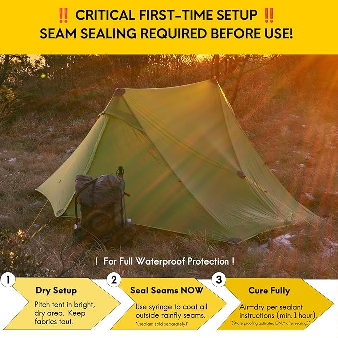 LANSHAN Ultralight Tent 3-Season Backpacking Tent for 1-Person or 2-Person Camping Trekking Kayaking Climbing Hiking