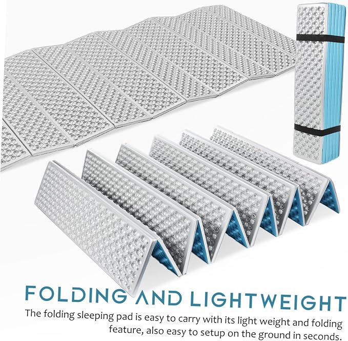 Folding Camping Mat 186 * 60cm Waterproof Egg Crate Foam Sleeping Pad Portable Insulated Thermal Camping Pad for Hiking and Backpacking