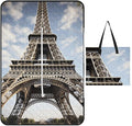 Zipper Eiffel Tower French Paris Monument Style Picnic Mat Suitable for Travel Camping Park Or Home Use