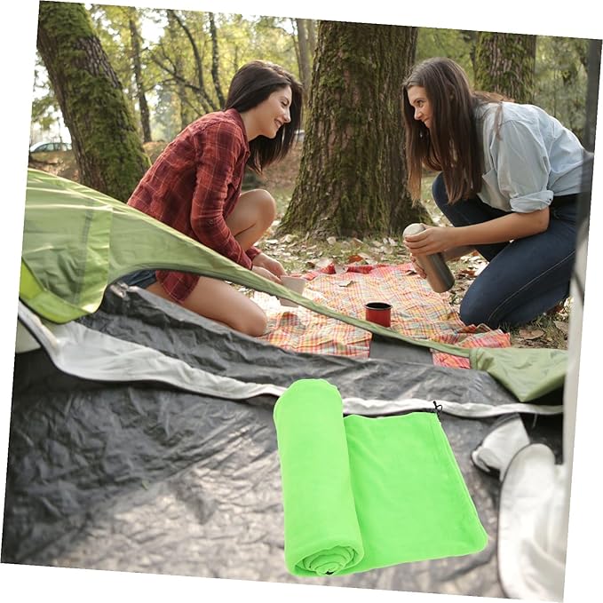 Alipis Lightweight Envelope for Adults Portable Warm Fleece for Backpacking Camping Hiking Outdoor Travel Accessories in Green