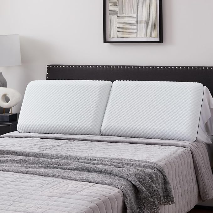 WEEKENDER Gel Memory Foam Pillow - Queen Size - 2-Pack - Medium Firm Feel - Neck &amp Shoulder Support - For Back &amp Side Sleepers - Home Hotel &amp Hospital Essentials