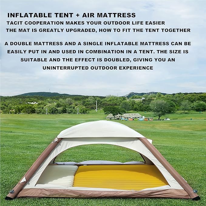 Inflatable Mattress Outdoor Double Thickened Portable One-Button Inflatable Air Mattress Suitable for Outdoor Camping Camping Family
