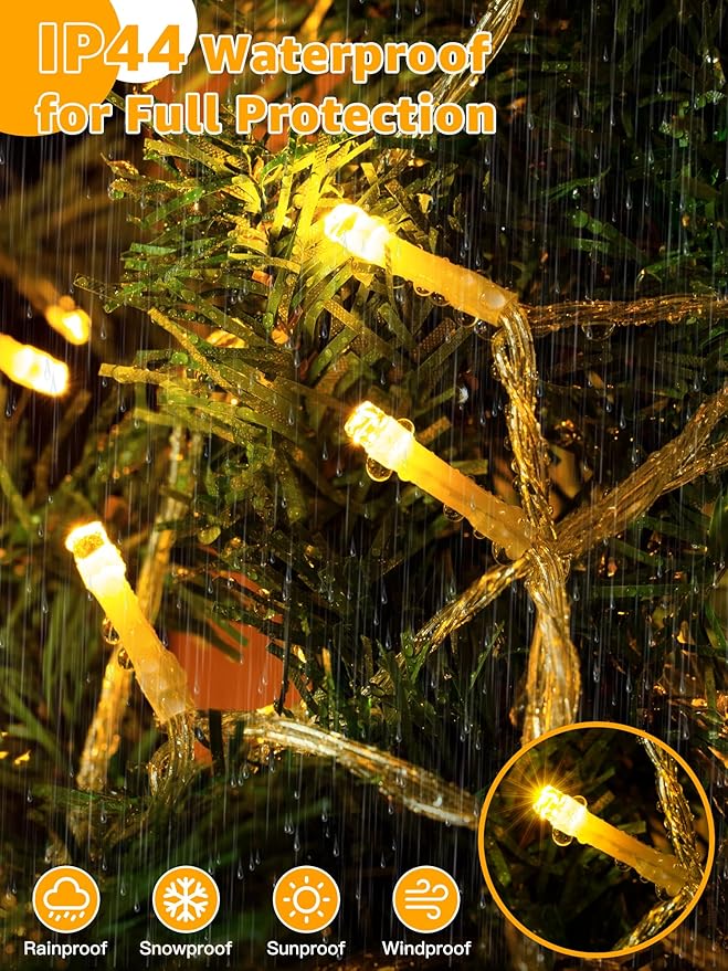 Christmas String Lights 1200LED 196FT 8 Modes Dimmable Fairy Lights with Remote and Timer Waterproof Christmas Lights for Festive Decoration Indoor Wedding Party Holiday (Warm White)