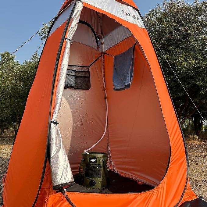 Upgrade Pop Up Privacy Shower Tent 55 x 55 x 83 Portable Camping Shower Tent Camping Toilet Changing Room with Rain Shelter &amp Extended Floor Mat Dressing Room for Beach