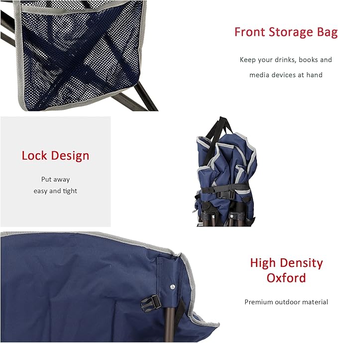 SUNNYFEEL Oversized Camping Chair Heavy Duty Folding Moon Chair Large Sofa Chair for Adults 500 LBS Portable Camp Lawn Chair with Storage Bag for Beach Trip Lawn Outdoor Camp for Adults &amp Carry