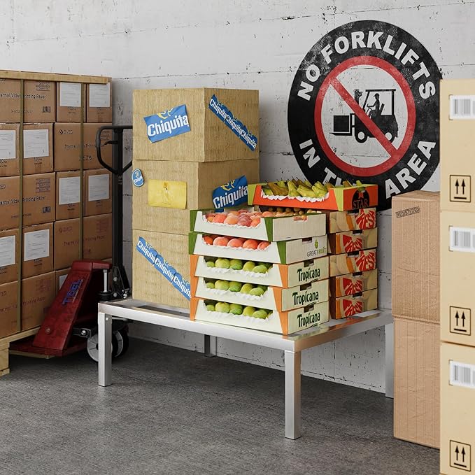 Aluminum Dunnage Rack 36 x 24 | 12 Off The Floor | 1200 Lbs Capacity