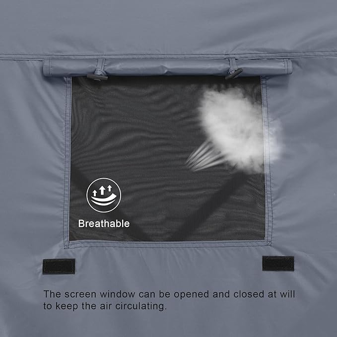 MASTERCANOPY Wind Screen Side Panel with Window for 12x12 Escape Screen Shelter Canopy Tent - Weatherproof UV Resistant Sun Shade Attachment Accessory (Beige 1 Pack)