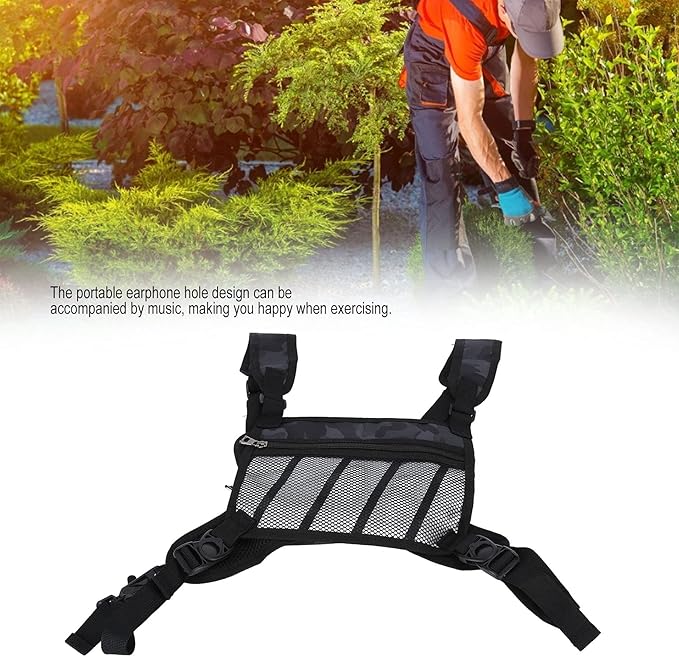 Gardening Vest Bag Black Camouflage Outdoor Running Backpack Vest Bag Storage Bag for Man Woman Running