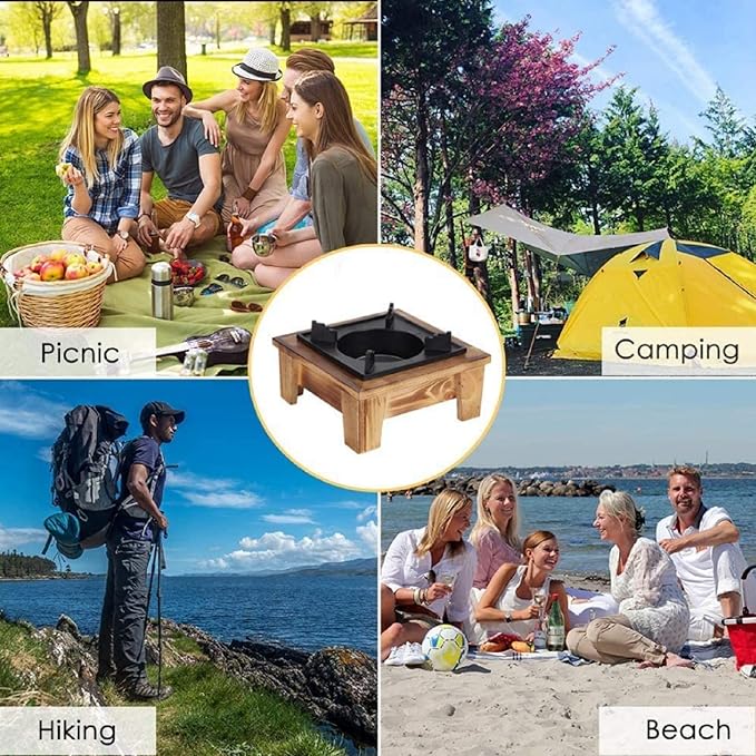 Jerliflyer Alcohol Wood StoveJapanese Portable Stove Belly Stove for Outdoor Picnic for Soup Pot Roasting Pan Kettle