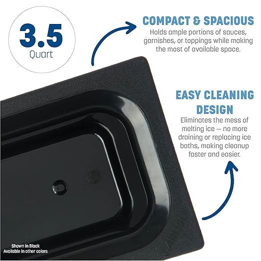 Carlisle FoodService Products CM110202 Coldmaster ABS Third Size Food Pan 4 qt Capacity 12.68 Length x 6.89 Width x 6.01 Height White