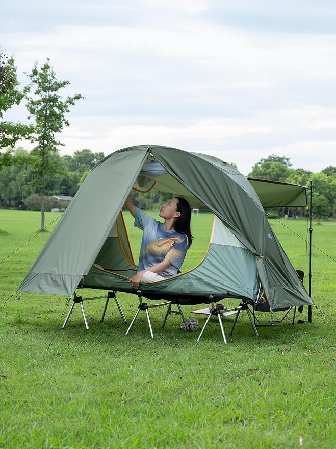 iClimb Ultralight 4 Season Solo Tent Waterproof with Snow Skirt Rainfly Ground/Off The Ground Tent for Backpacking Camping Hiking Trekking Mountaineering