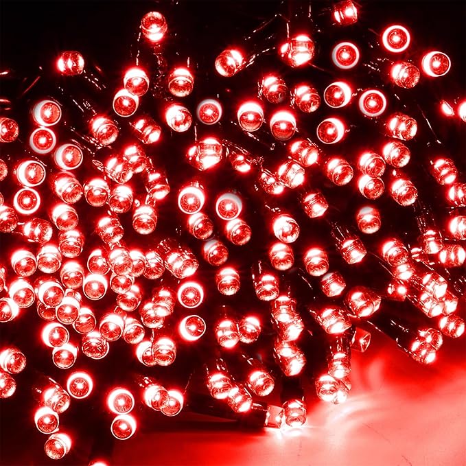WATERGLIDE 1000 LED Valentines String Lights 328 FT Green Wire LED Decorative Fairy Lights with Remote &amp 8 Modes Waterproof for Outdoor Christmas Holiday Party Garden Wedding Home Decor Red
