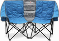 SUNNYFEEL Folding Double Camping Chair Oversized Loveseat Chair Heavy Duty Portable/Foldable Lawn Chair with Storage for Outside/Outdoor/Travel/Picnic Fold Up Camp Chairs for Adults 2 People