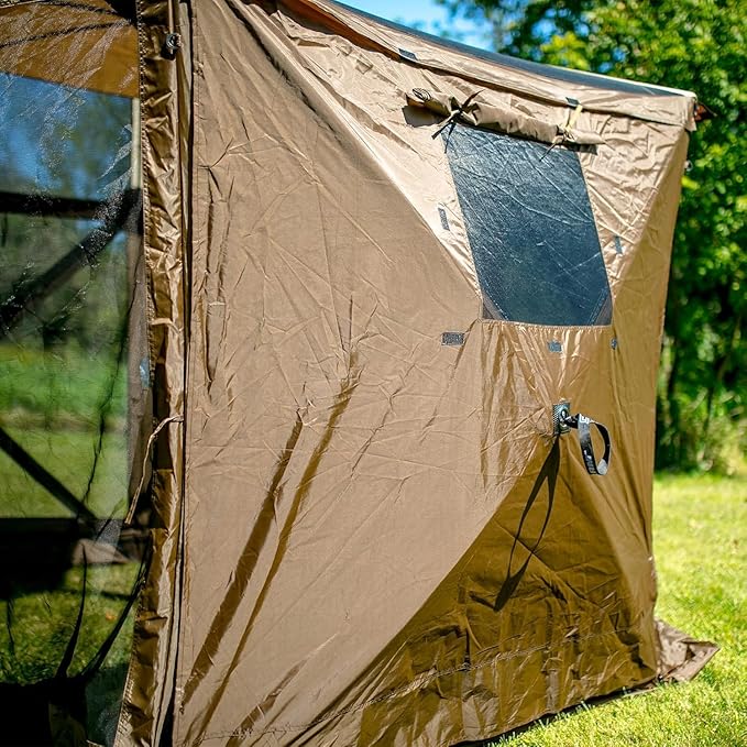 Clam Quick-Set Wind &amp Sun Panels – 2-Pack Brown Accessory for Screen Shelter – Outdoor Sidewalls for Shade &amp Privacy – Durable Poly-Oxford with Carry Bag – Tent Not Included