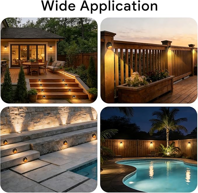 Energetic 5CCT Low Voltage LED Deck &amp Step Lights Outdoor Landscape Lighting 6 Pack