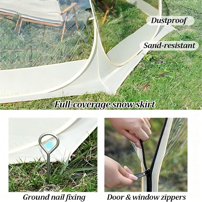 Pop Up Bubble Tent Large Camping Shelters for 6-8 Person Instant Igloo Tent with Carry Bag 360° Panoramic Light Transmission All Weather Pod for Fishing &amp Outdoor Events