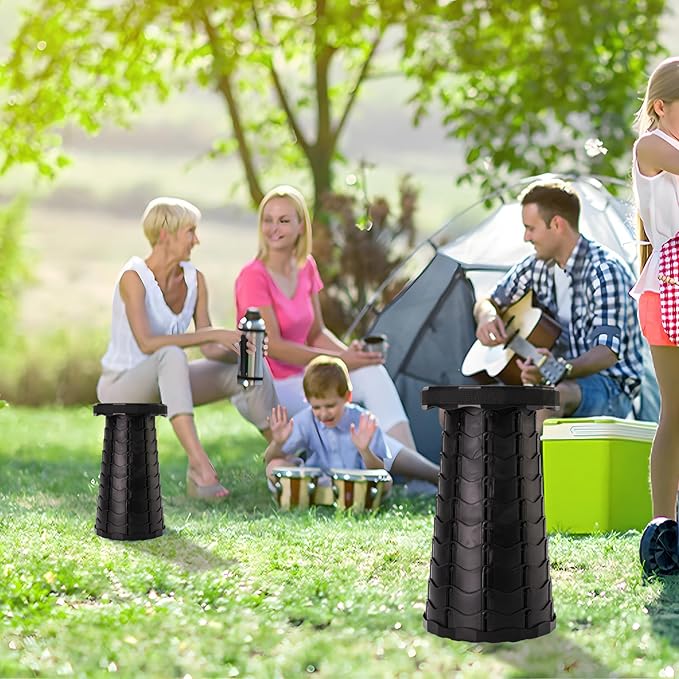 Upgraded Collapsible Stool Lightweight But SturdyPortable Collapsible Stool Retractable Stool for Fishing Hiking Tours BBQ Parties Outdoor Activities