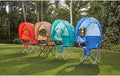 BrylaneHome Outdoor Oversized Canopy Tent Camp Chair Shade Folding Cupholder Zip Windows Storage Carrying Case Beach Yard Trip- Weight Capacity 350LB - Coral