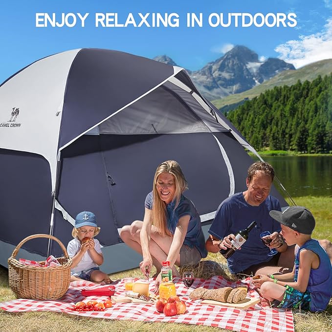CAMEL CROWN 4/6 Person Tent Waterproof Lightweight Portable Backpacking Tent for Outdoor Camping Hiking