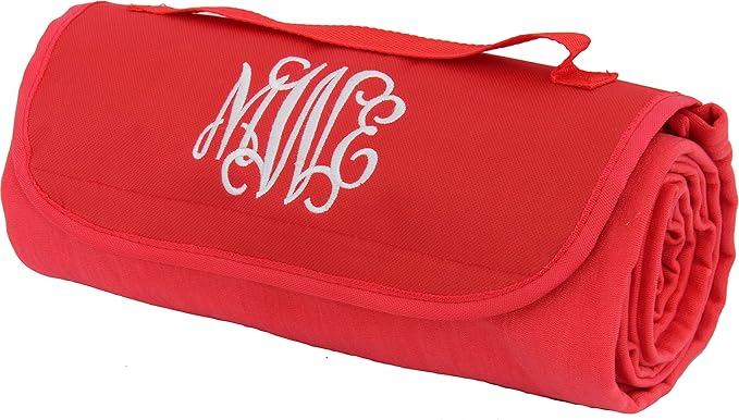 Threadart Portable Sports Stadium Blanket with Carrying Strap | Packable for Travel | Soft Fleece Fabric | 58in x 48in - Red - 5 Colors Available
