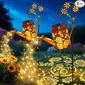 VOOKRY 2 Pack Sunflower Metal Solar Watering Can Lights Solar Lights Outdoor Waterproof Birthday Gifts for Women Mom Grandma Hanging Lanterns Decorative Garden Decor for Outside Yard Patio Lawn
