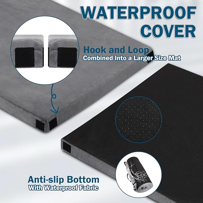 Betterhood Memory Foam Camping Mattress | Potable Backpacking Sleeping Pad W/Waterproof Cover &amp Carry Bag | Roll Up Cot Mattress for Floor TravelCamping | Kids Single or Twin