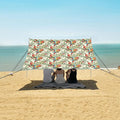 ALAZA Vintage Parrot Flower Beach Tent Sun Shelter UPF50+ Protection Beach Shade Canopy w/ 4 Sandbags for Outdoor Camping Fishing Backyard Fun Picnic 10x9 ft
