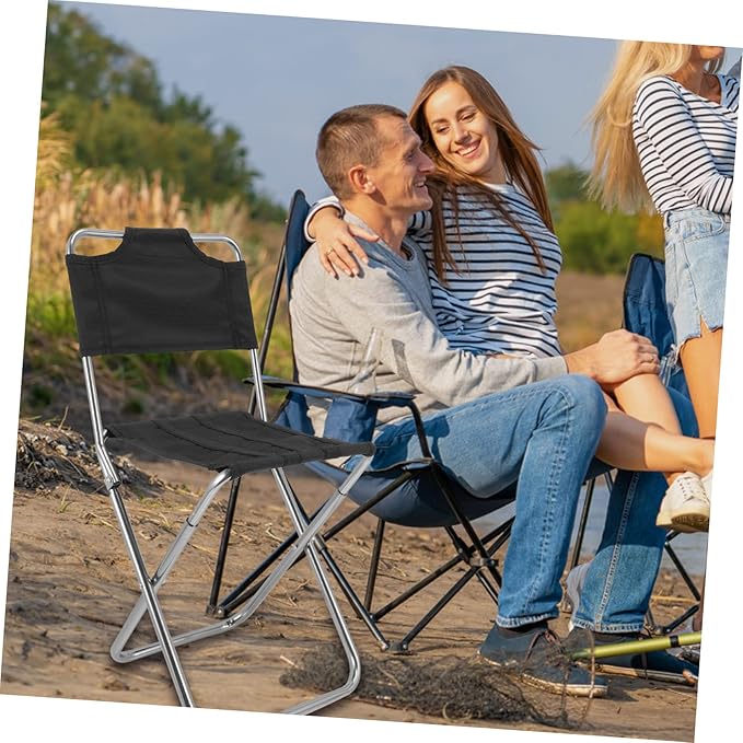 Kisangel 1pc Ergonomic Portable Folding Chair Multi-Function Camping Stool for Adults Beach Accessory Canopy Collapsible Leisure Chair