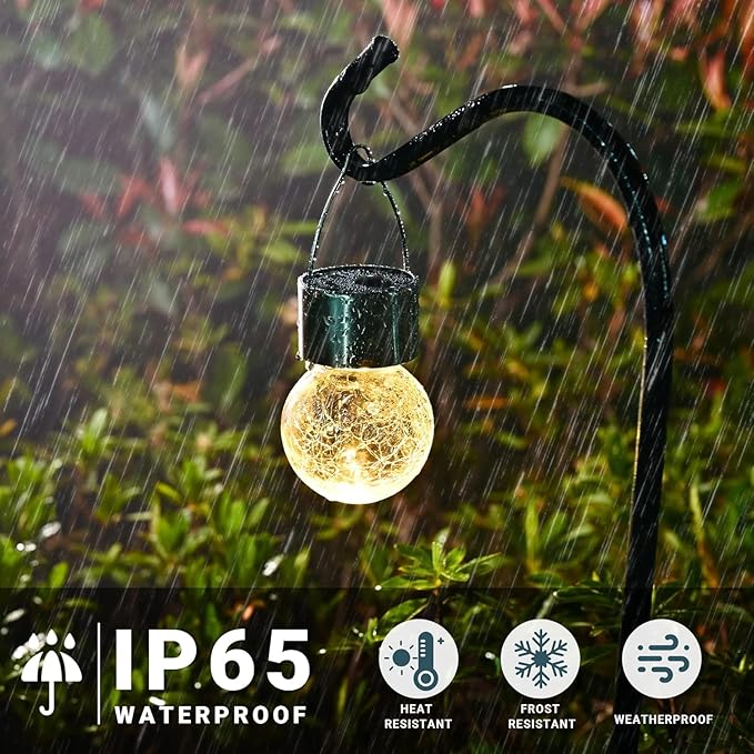 SOLPEX 12 Pack Hanging Solar Lights OutdoorSolar Outdoor Lights Decorative Solar Powered Waterproof Light Hanging Globe Light for Garden Yard Patio Lawn Flower Bed(Warm White)