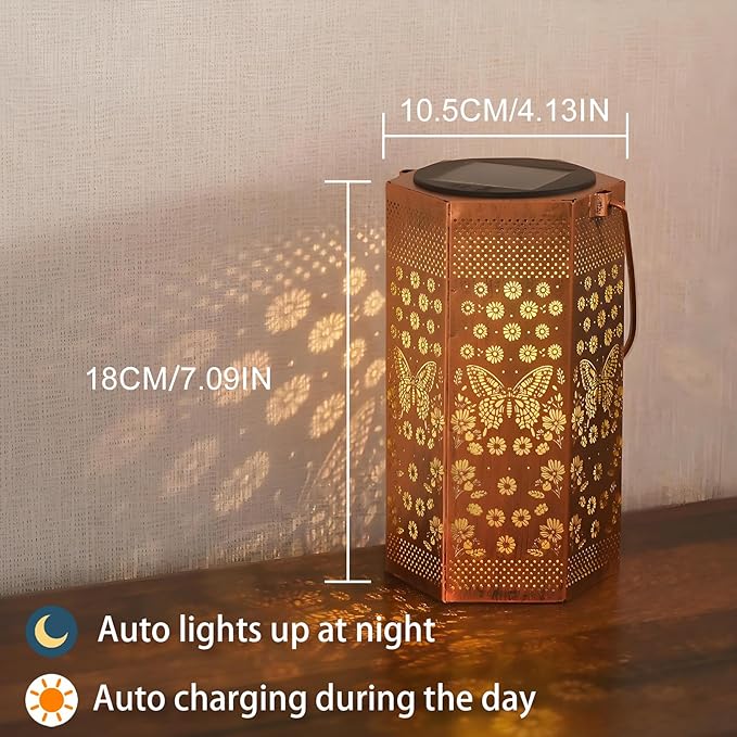 Solar Lights Outdoor Butterfly - Mothers Day Gifts for Mom Grandma - Birthday Day Gifts for Women Butterflies Solar Lantern Outdoor Waterproof Outdoor Decoration for Outside