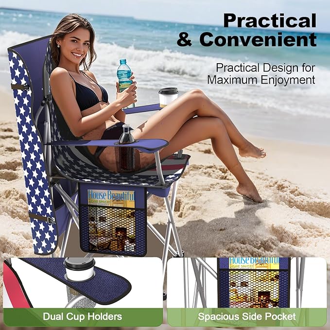 Portable Camping Chair with Canopy - Folding Chair with Canopy Durable 600D Oxford Canopy Chair for Camping Beach Picnics Fishing &amp Sports