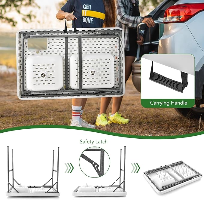 GYMAX Fish Cleaning Table with 2 Sinks Folding Fish Fillet Cleaning Station with Faucet Drainage Hoses &amp Sprayer Portable Camping Table with Storage for Fishing Picnic
