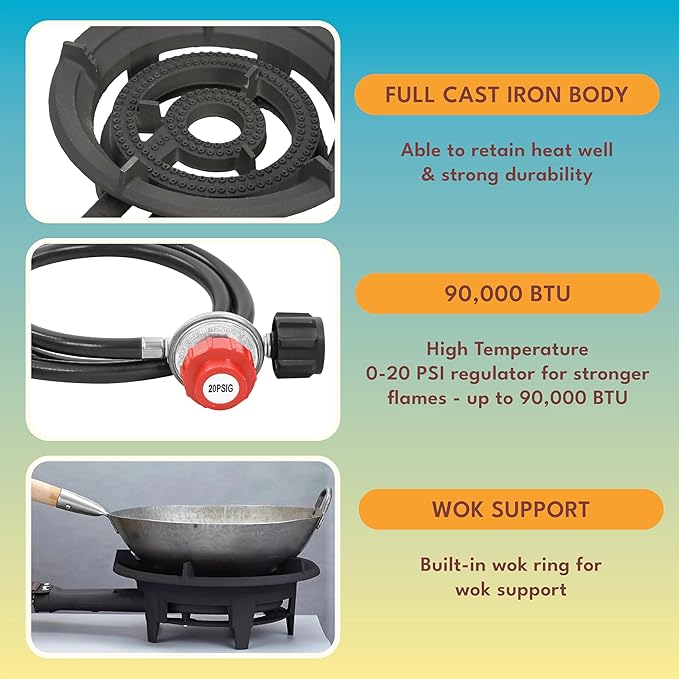 Concord 30 Powder Coated Steel Comal Stand with Stainless Steel Comal and Roadster Single Propane Burner. Great for Discada Tacos Street Vendor Etc.…