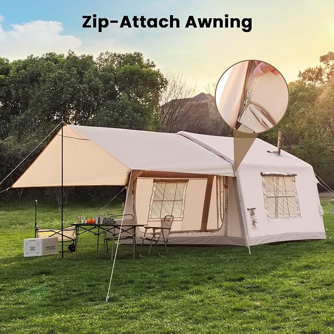 Inflatable Tents for Camping Large Blow Up Tent with Hand Pump Easy Setup InflatableTent 4 Season Tent Waterproof Oxford Air Glamping Tents for Camping Adult 4/6/8/10/12 Person
