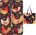 Zipper Cute Rooster Chickens Style Picnic Mat Suitable for Travel Camping Park Or Home Use