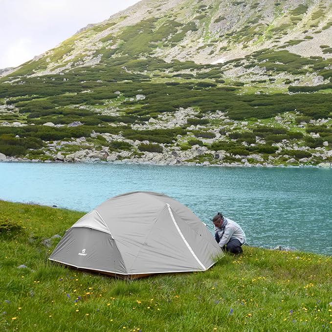 Bessport Camping Tent for 2-3 Person Lightweight Backpacking Tent Waterproof Windproof Two Doors Easy Setup Double Layer Outdoor Tents for 3 to 4 Seasons Suitable for OutdoorHikingCamping