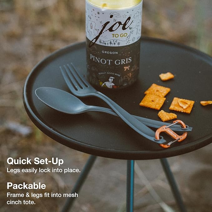 Helinox Packable Side Table for Camping Backpacking Picnics and The Beach Small - 10.5 Inch Black