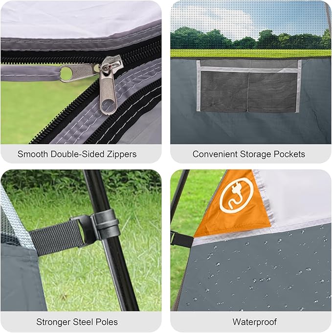Tents for Camping 6 Person Tent Waterproof Windproof Double Layer Family Camping Tent Easy Setup Dome Tent with Large Mesh Windows &amp Wider Door for Outdoor Camping &amp Hiking