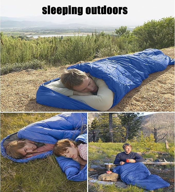 SNZ All-Season Lightweight Sleeping Bag - Mummy Camping Sleeping Bag for Adults &amp Kids Camping Essentials Warm &amp Cold Weather for Hiking Backpacking
