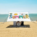 Bolaz Beach Canopy Tent Sun Shade9'×10.5' Large Family Beach Shade UPF50+- Outdoor Shade for Camping Trips FishingColorful Cartoon Summer