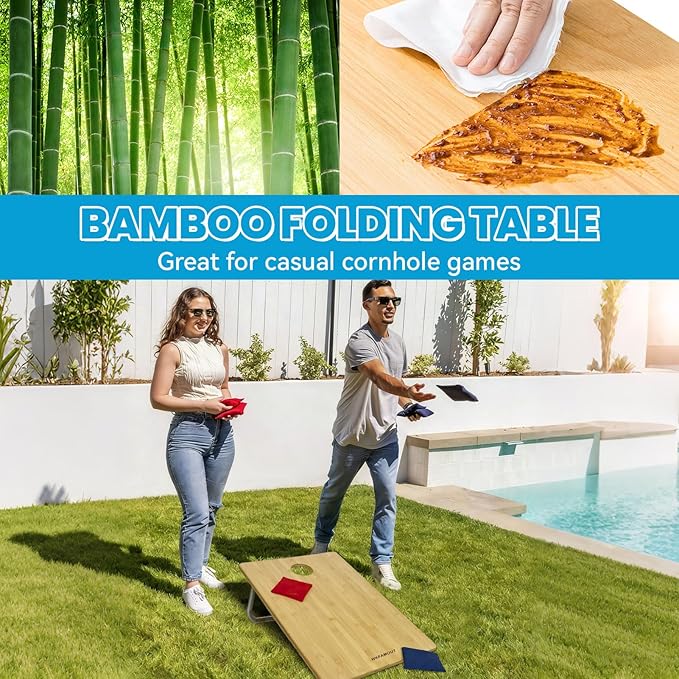 2 Pack Low Backpack Beach Chair with Folding Bamboo Table for Adults 5-Position Lay Flat Reclining Chair Lightweight with Cooler Bag Supports 265 lbs
