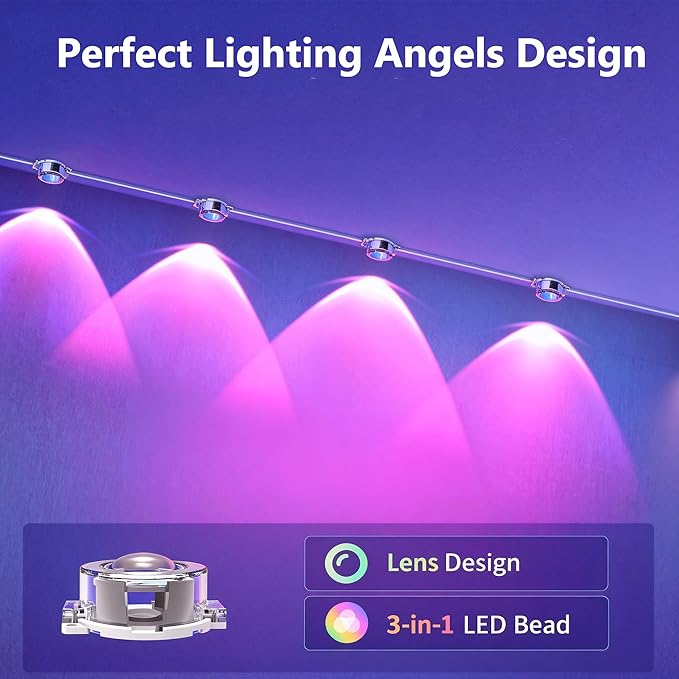 RGB Permanent Outdoor Lights 20FT Smart LED Eaves Lights with APP &amp Remote Control IP67 Waterproof Outdoor String Lights for Christmas HalloweenParty Garden Patio House Decor